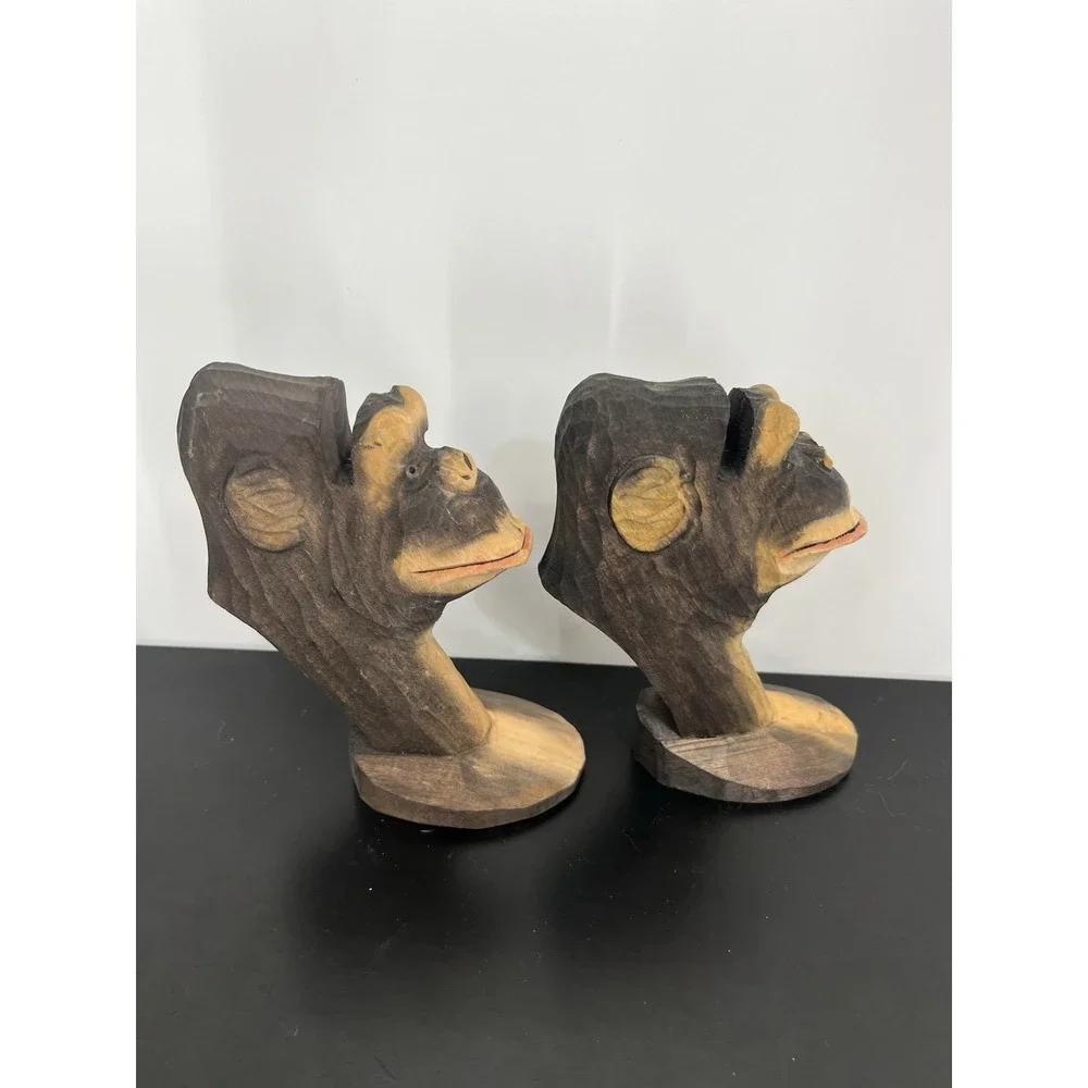 PEEPERS Gorilla Lot of 2 Eyeglasses Holder Wooden Stand Cute